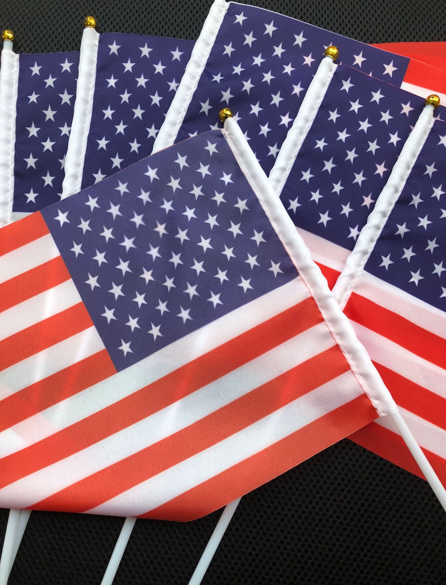 现货供应7号手挥旗美国手摇旗20*30cm带杆小国旗定制旗帜竞选旗