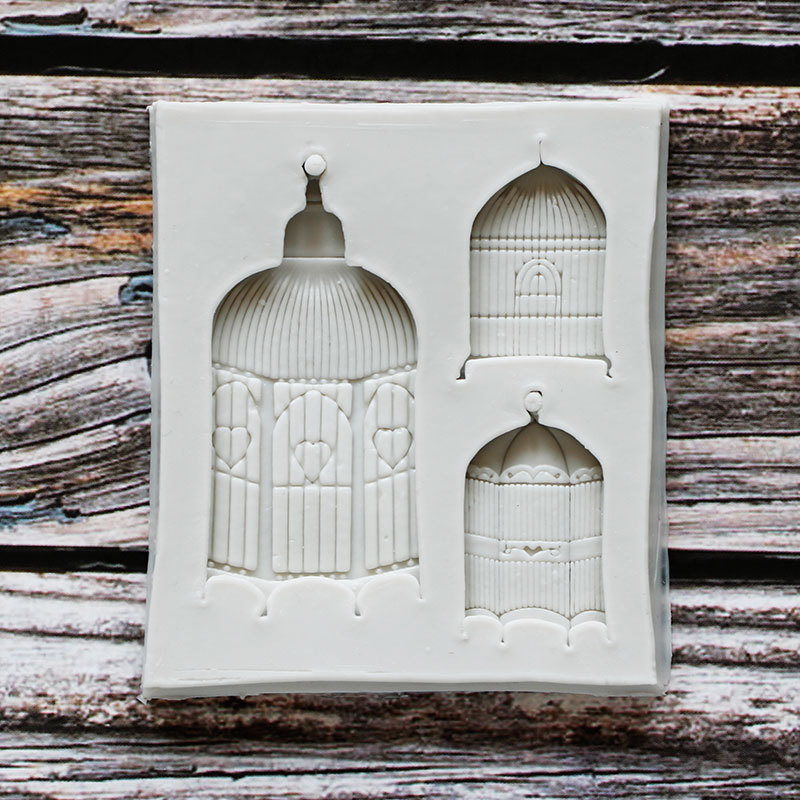 大小鸟笼翻糖蛋糕硅胶模具巧克力超轻粘土软陶液态硅胶模具