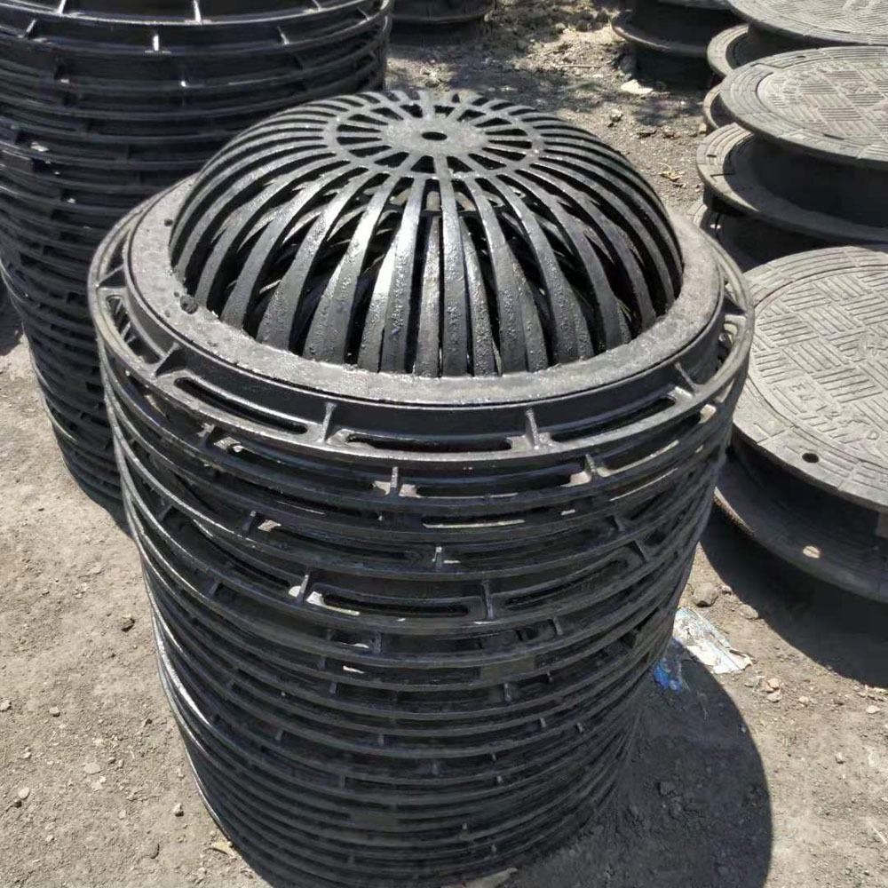 厂家供应球墨铸铁溢流井海绵城市排水坡道排水沟圆形雨水篦子井盖