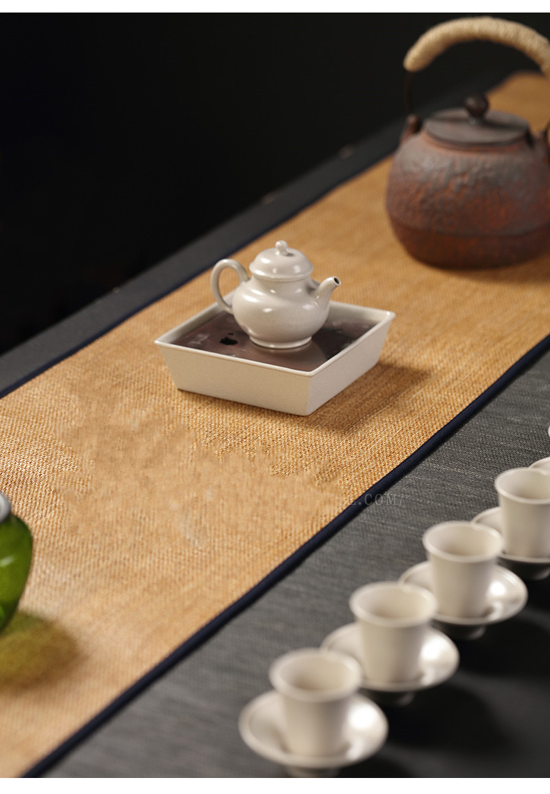 批发草编日式茶席手工编织茶桌旗禅意泡茶防水茶具布垫茶道配件