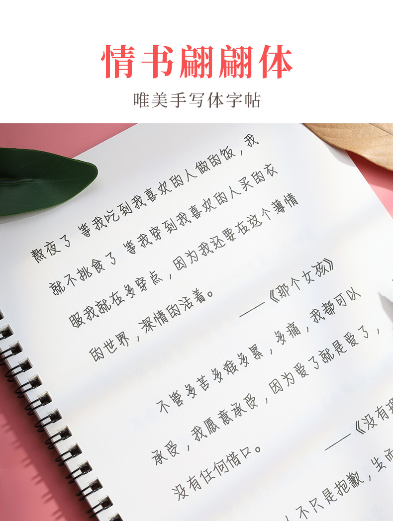 c情书翩翩体字帖女生字体奶酪陷阱网红神仙手写文艺练字帖0.19