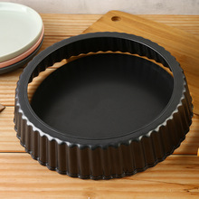 蛋糕面包碳钢烤盘花边圆形活底高盘不沾托底派盘烘焙工具模具