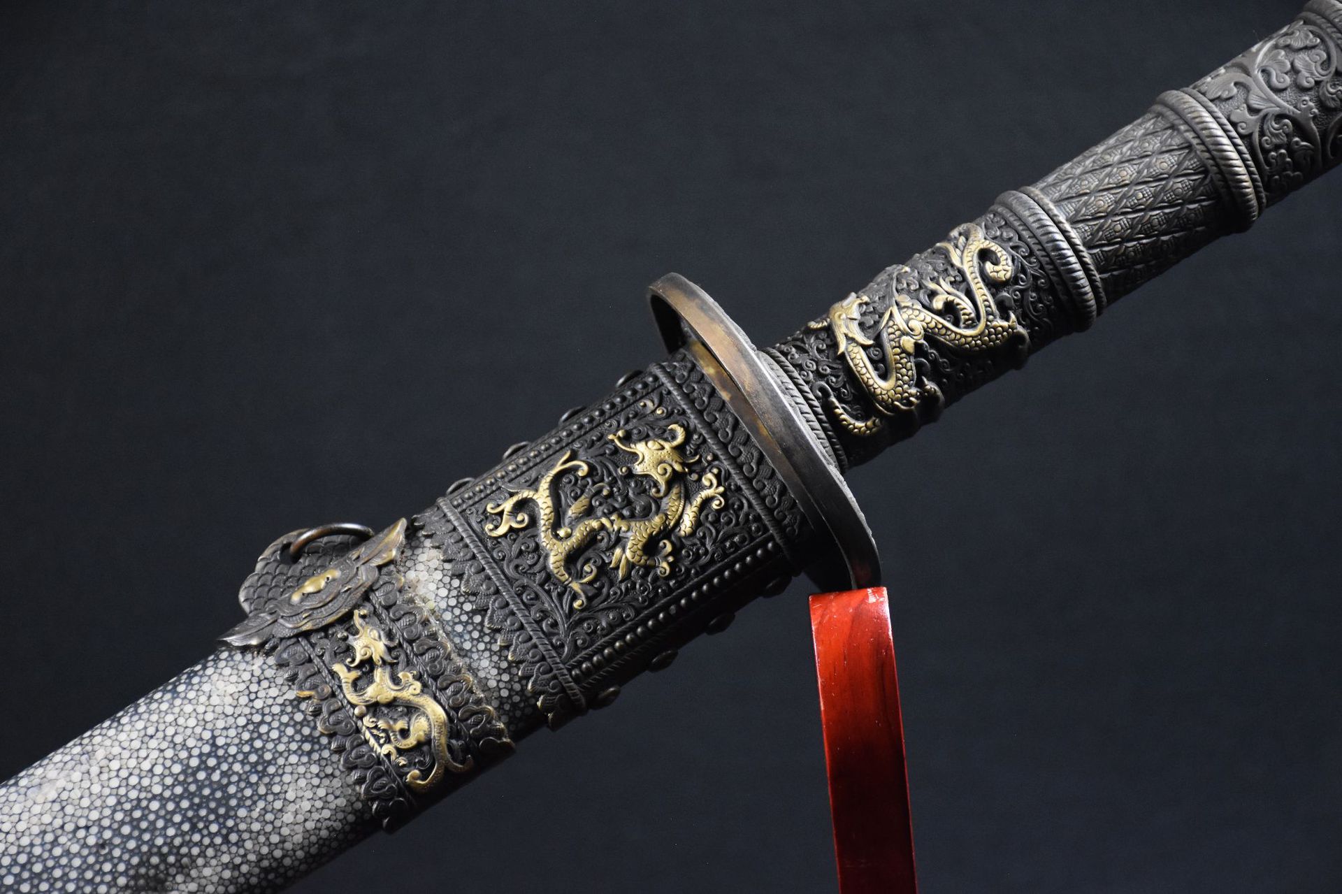 龙泉华影刀剑花纹钢一体双手刀手工锻打送礼康熙战刀剑宝剑未开刃