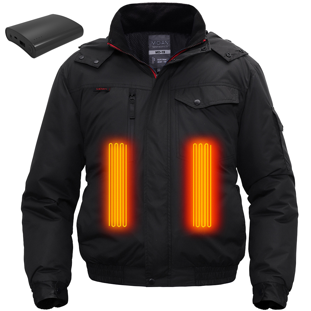 米电跨境发热衣服电热夹克智能发热服户外冲锋衣登山服保暖外套