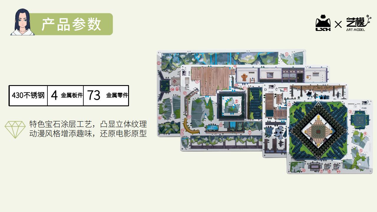 艺模罗小黑战记妖灵会馆3d立体拼图金属拼装模型手工玩具无限小屋