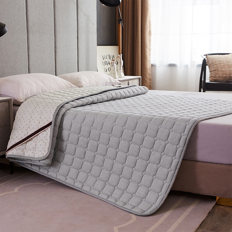 直发双人毛巾绒纯色榻榻米床褥子 单人宿舍床垫床上用品一件代发