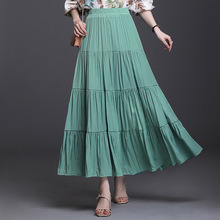 半身裙2021新款夏季女装蛋糕裙韩版时尚高腰拼接半身裙一件代发