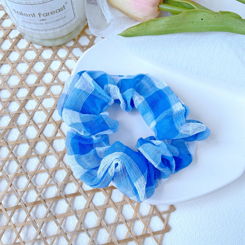 加州女孩 brandymelville大肠发圈正品格子雪纺布料发带发绳皮筋