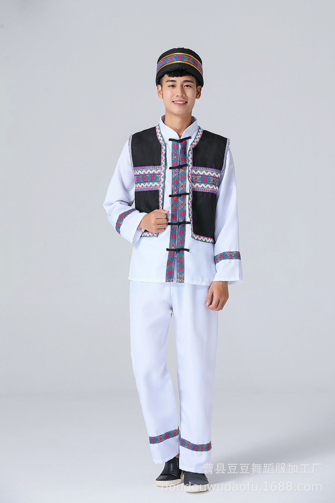 成人苗族傣族彝族舞蹈服民族少数服装男演出服装云南民族舞蹈服饰