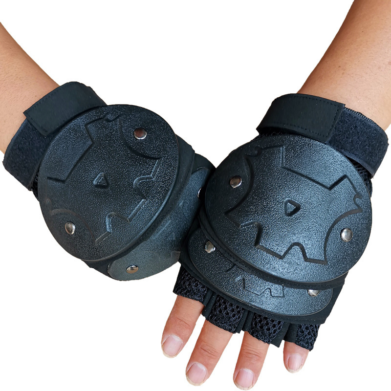 防爆半指战术手套硬壳防割龟甲盔甲男军迷特种兵战训坦克作战训练