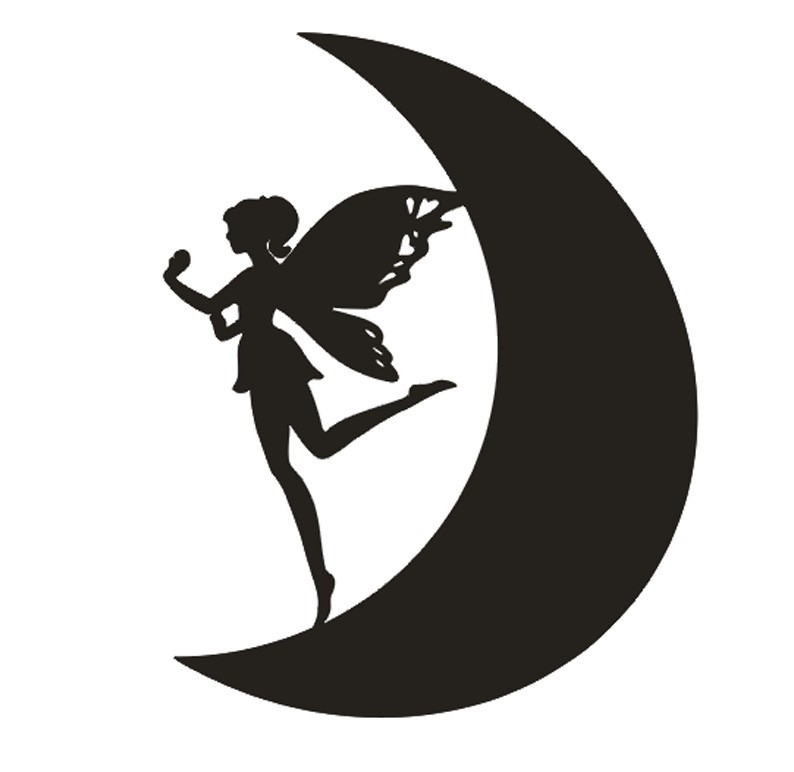 精灵花草镂空独角兽 黑色天使翅膀女孩 节日蝴蝶仙子装饰卡片定制