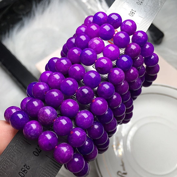 美萨水晶批发 二代舒俱来手链8mm 天然石英岩玉高温烤色