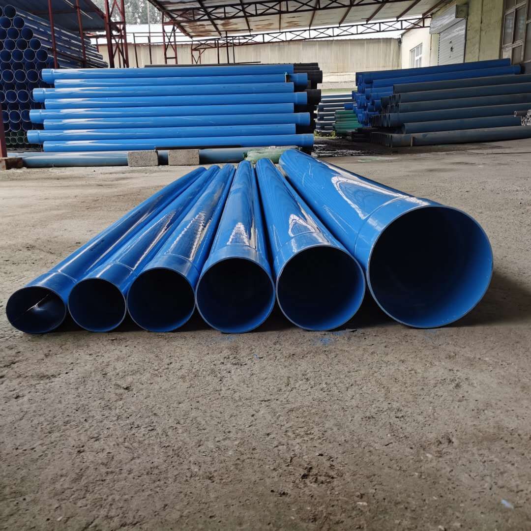 pvc蓝色打井管农田灌溉管农村改造污水排管通风管打井管生产厂家