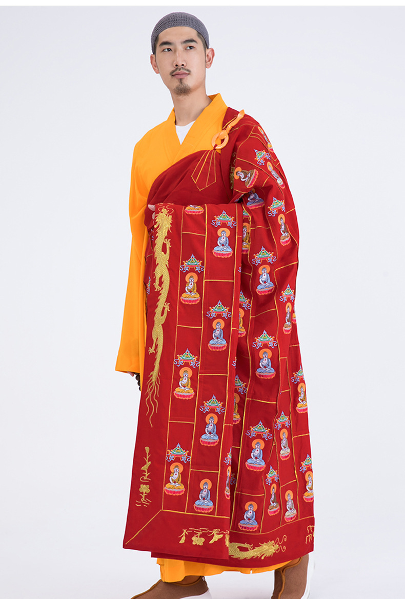 [弘通 专注品质] 袈裟千佛衣 红色 僧衣法衣僧服男僧袍和尚服普舵