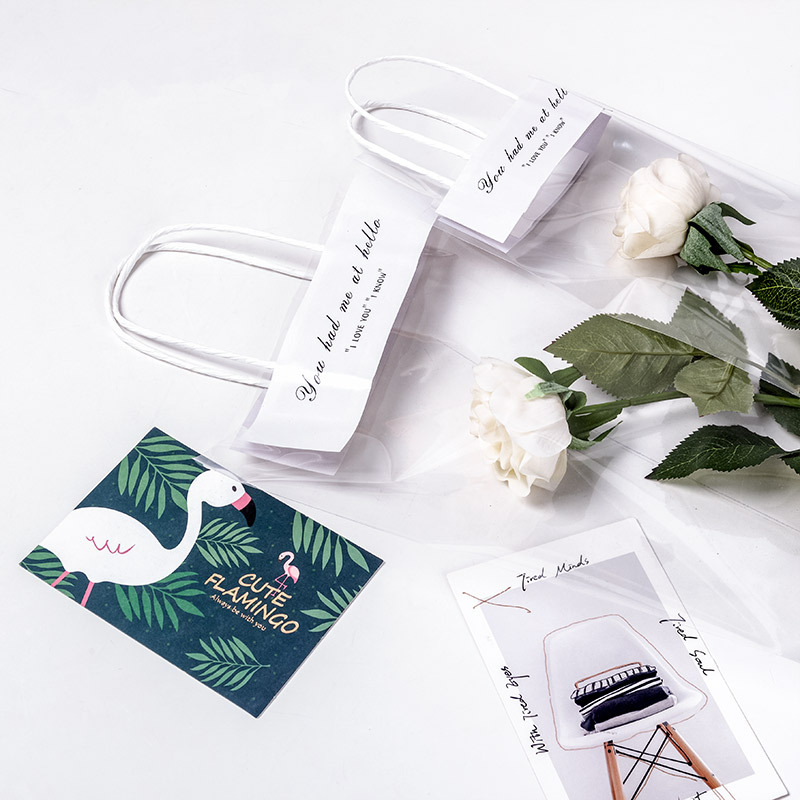 Online Sensation Flower Bags Transparent Handbag Ins Single Branch Flower Bundle Bag Flower Shop the Rose Package Flower Bag Flowers Packing Bag