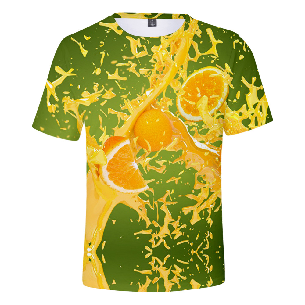 跨境 水果 fruit 周边潮流个性化休闲3d短袖t恤男款 一件代发潮