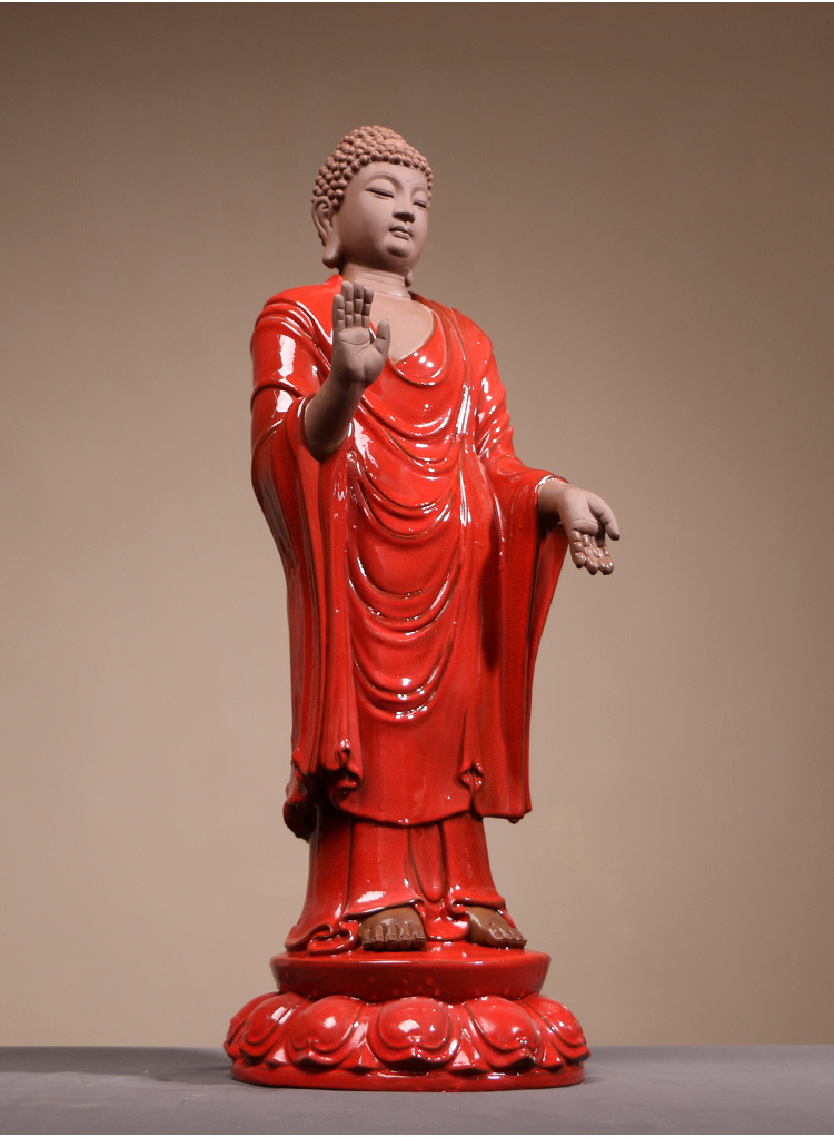 陶瓷大号站立佛像大日如来佛祖阿弥陀佛摆件寺庙家用供奉镇宅摆设
