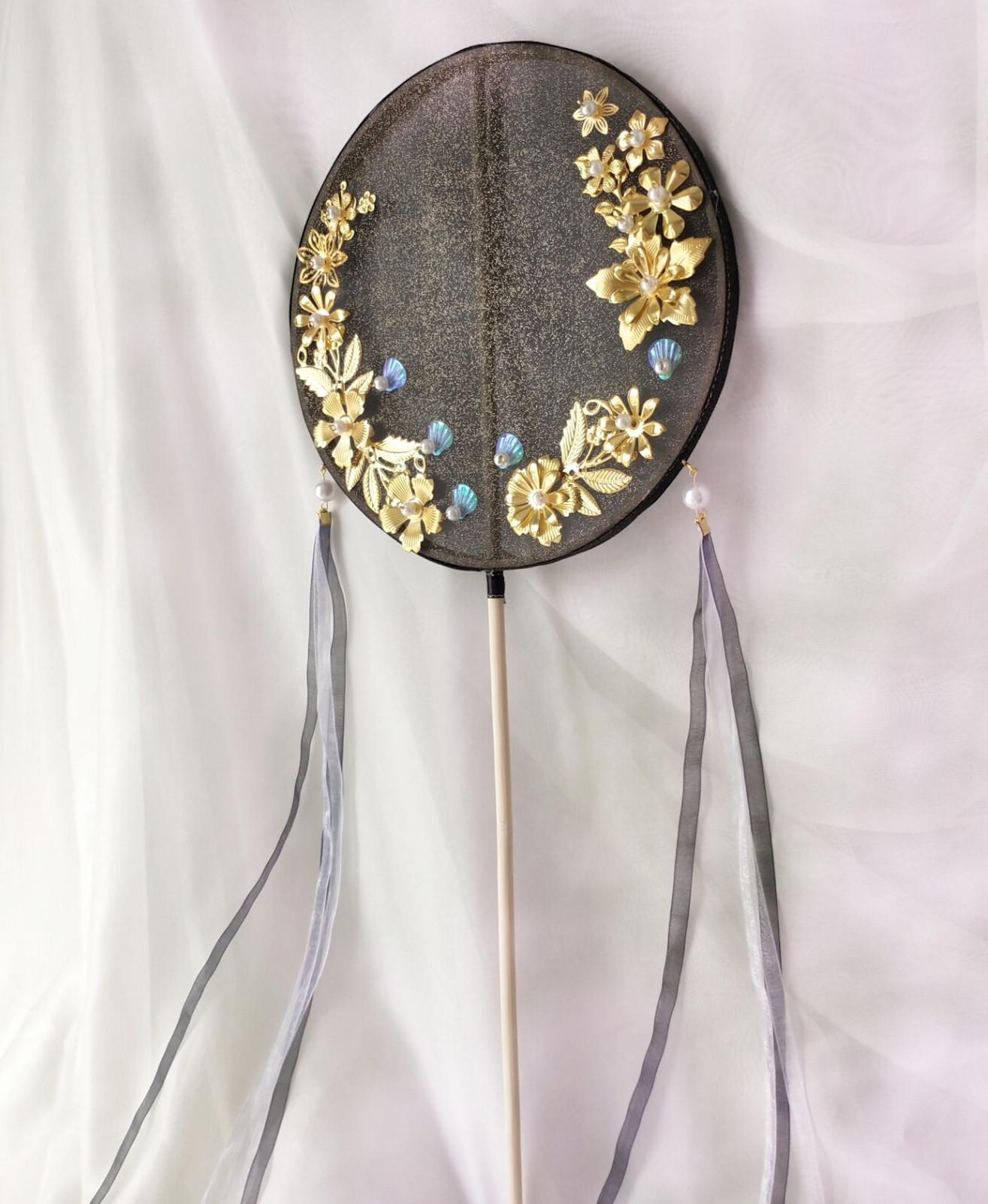 古风长柄 宫团扇汉服 流苏配饰装宫廷 一件代发中国风宫扇女