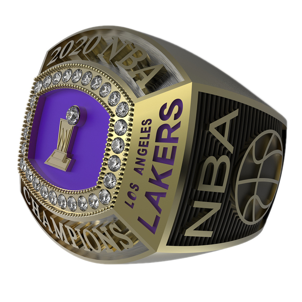 官方2020年洛杉矶湖人队詹姆斯总冠军戒指亚马逊欧美男士爆款饰品