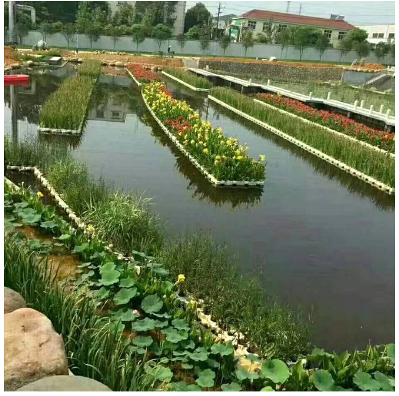 厂家供应人工浮岛 浮动湿地水生植物种植 浮床 水上浮岛工程 安装