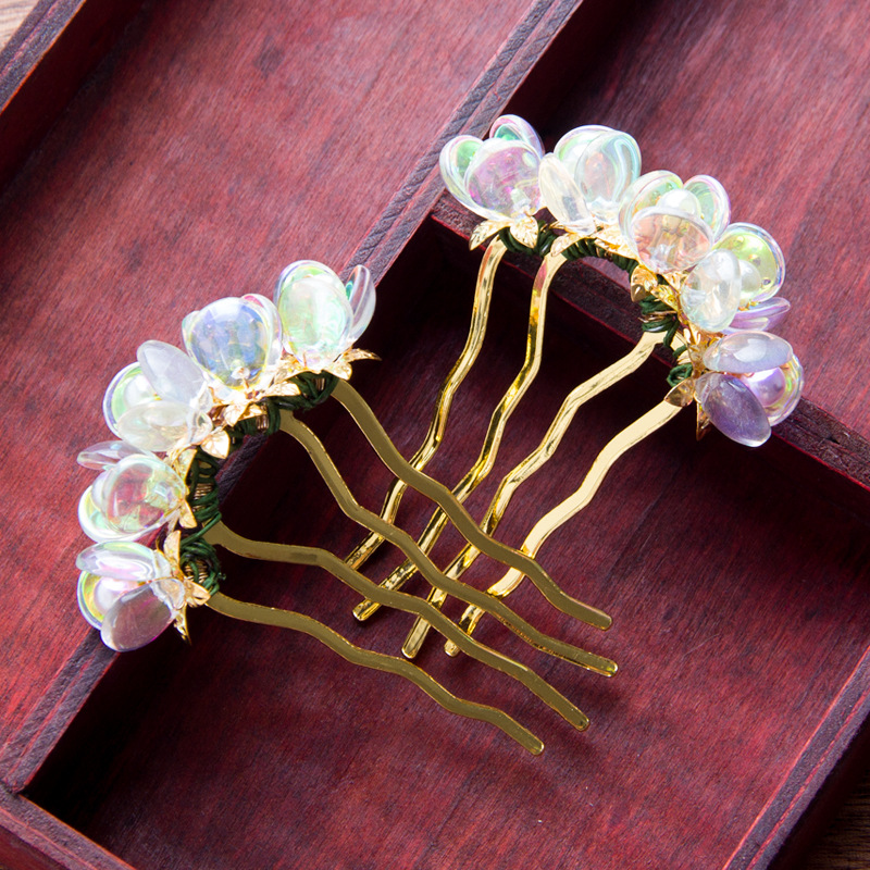 原创古风汉服头饰新款古代发梳发簪子插梳发钗盘发手工明制发饰品