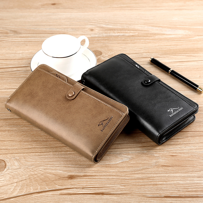 Quality Men's PU Leather Wallet Fashion Long Clutch Business Large Capacity Men's Wallet Card Holder One Piece Dropshipping
