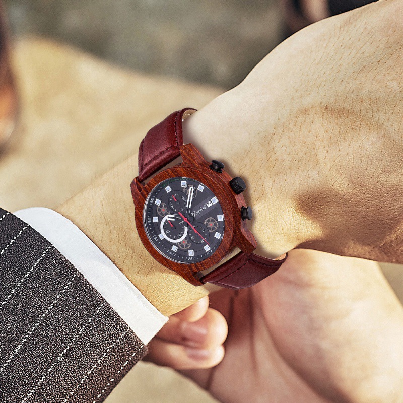 戈菲尔品牌男士手表个性运动型木表防水石英表一件代发-阿里巴巴