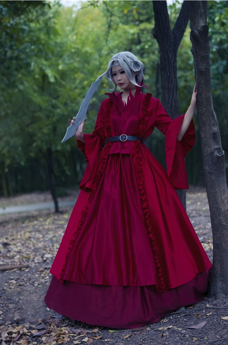漫天域万圣节cos服装女新款中世纪女巫红色裙子红夫人cosplay现货