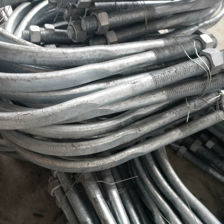 电力金具热镀锌u型抱箍撑铁抱箍u型螺栓加强热镀扁抱箍