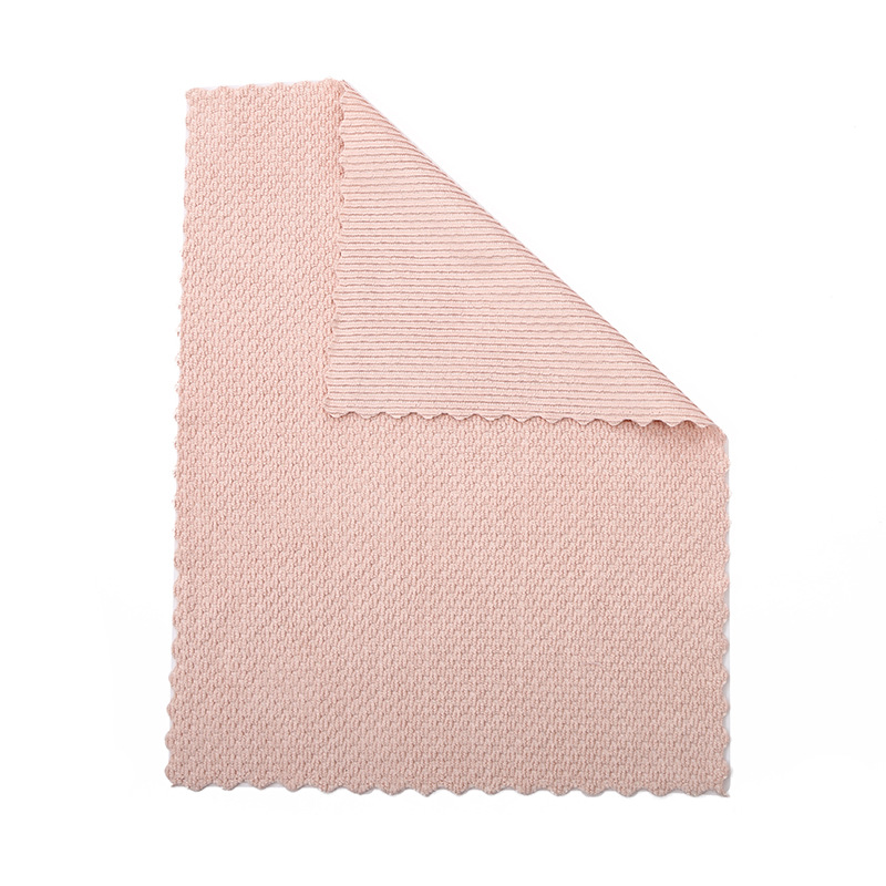 Solid Color Lock Edge Lace Dishcloth Household Cleaning Kitchen Supplies Wheat Grain Towel Oil Removing Household Absorbent Cloth