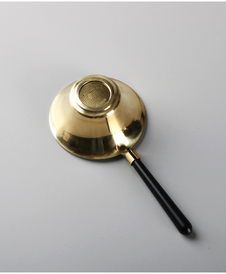 日式铜制茶漏茶滤创意纯铜过滤网功夫茶具配件手工茶隔漏斗