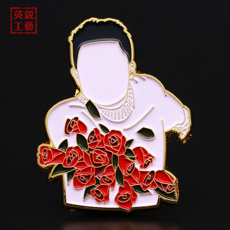 金属偶像徽章钥匙扣定制 电影明星爱豆周边钥匙配件胸章套装定做