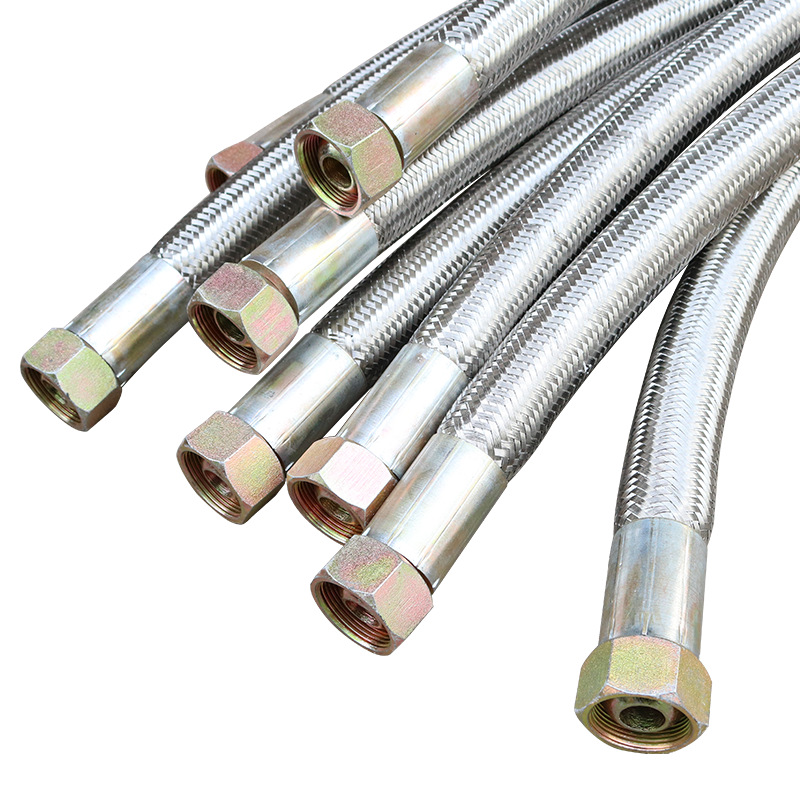 铠装胶管大小口径钢丝外编夹石棉不锈钢耐磨高压胶管液压金属软管