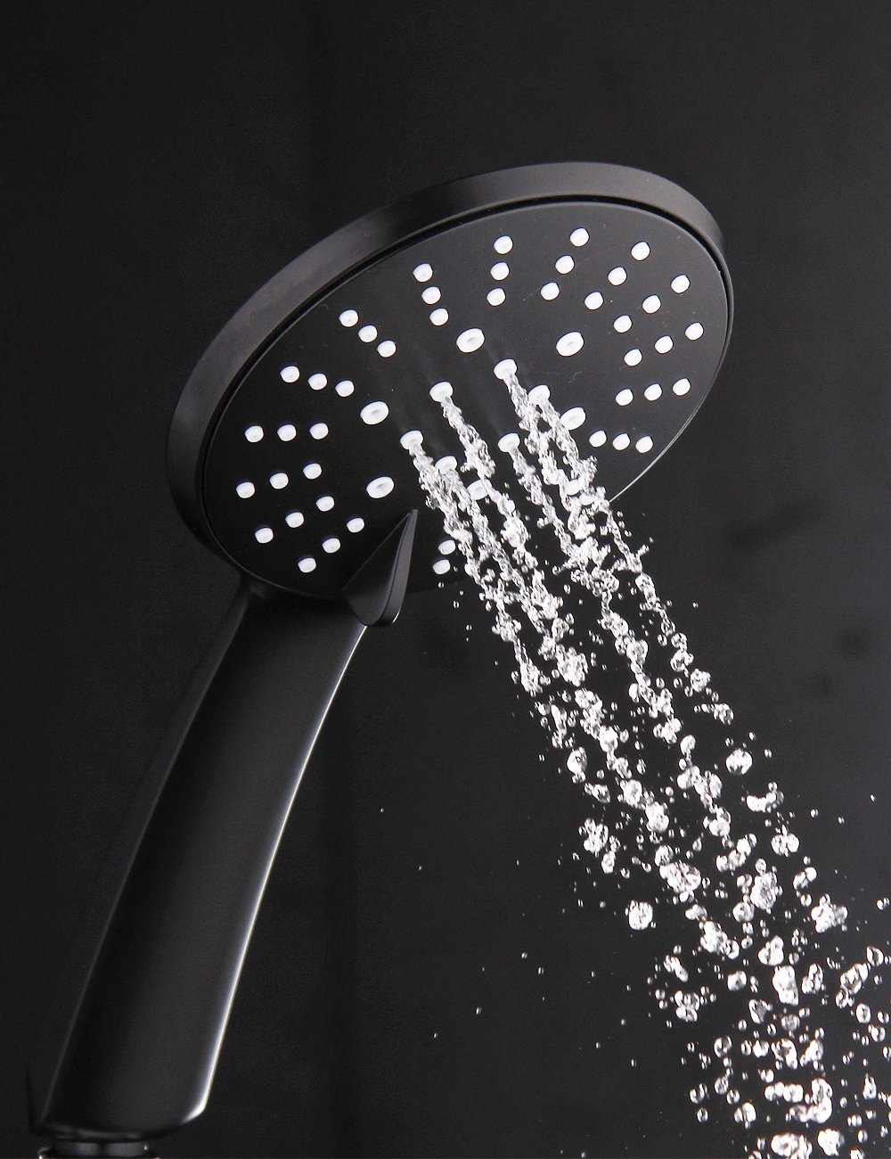 外贸黑色淋浴花洒 喷漆亚黑色磨砂喷雾按摩节水增压手持花洒喷头