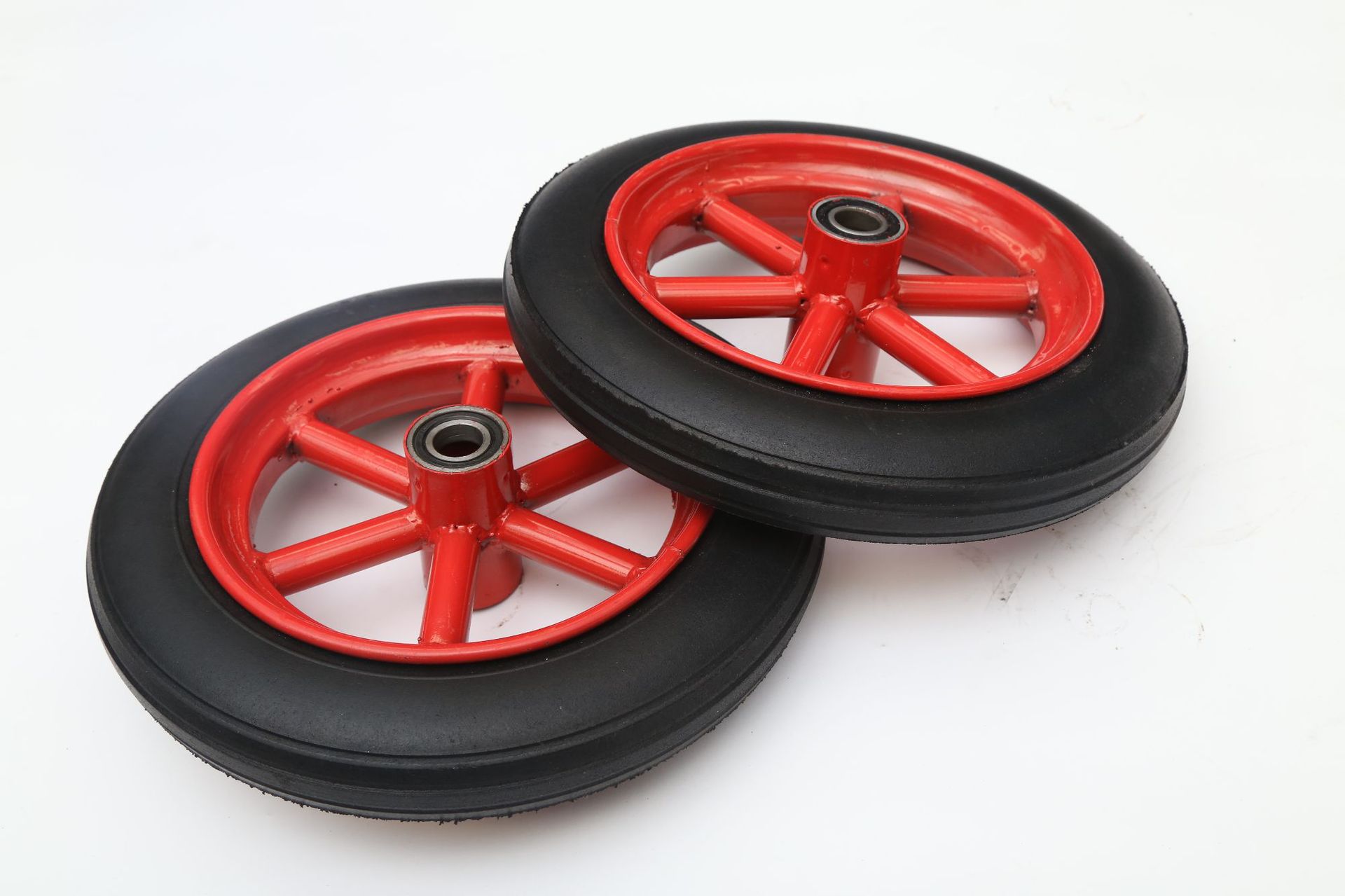 橡胶实心手推车轮子带轴承轱辘350-4/300-8老虎车轮胎