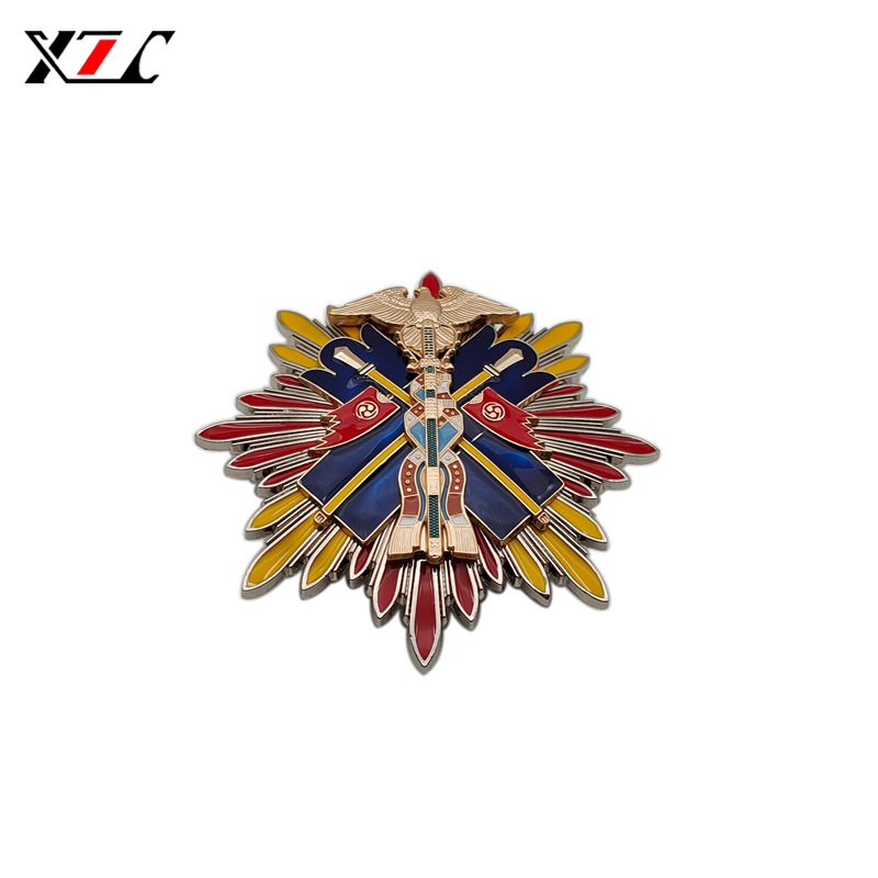 厂家直供精美金鵄和旭日勋章胸针纪念品锌合金压铸烤漆工艺品