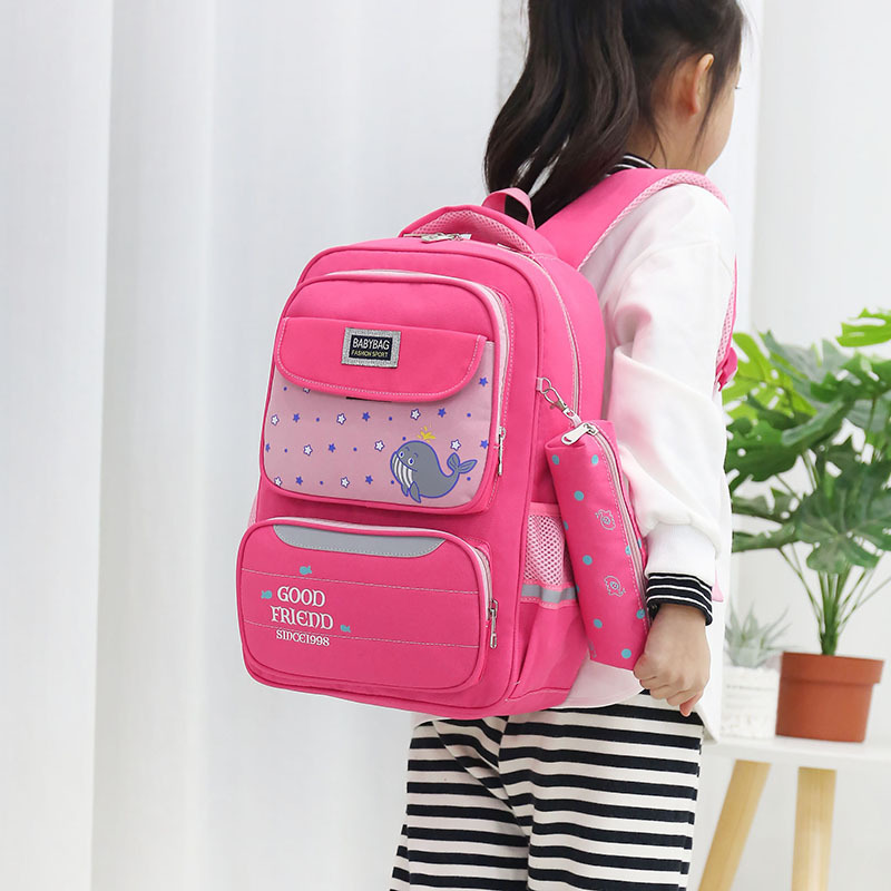 Korean Style Schoolbag for Primary School Boys and Girls 6-12 Years Old Backpack Lightweight Decompression 1-3-4-6 Grade