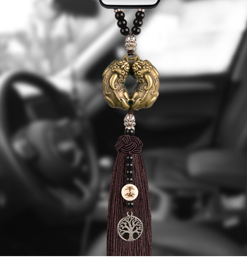 铜貔貅汽车挂件出入平安平安符保挂坠大气男车内饰品车挂吊饰