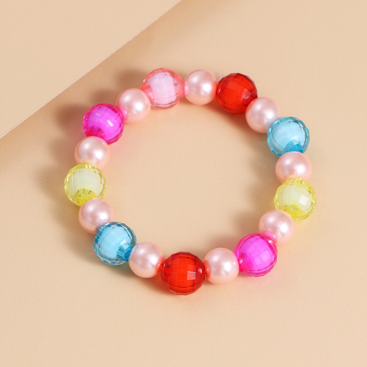 欧美可爱公主首饰儿童手链珍珠糖果彩珠配饰两用女童发圈手环饰品