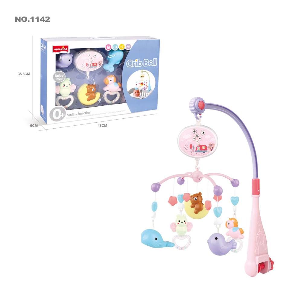 Newborn Infant Bed Bell 0-1 Years Old Baby Toy Music Rotation Rattle Bedside Bell 3 Months Baby Boy and Baby Girl