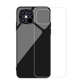 适用苹果iphone12promax手机壳9h防摔防爆钢化玻璃二合一凹槽壳厂