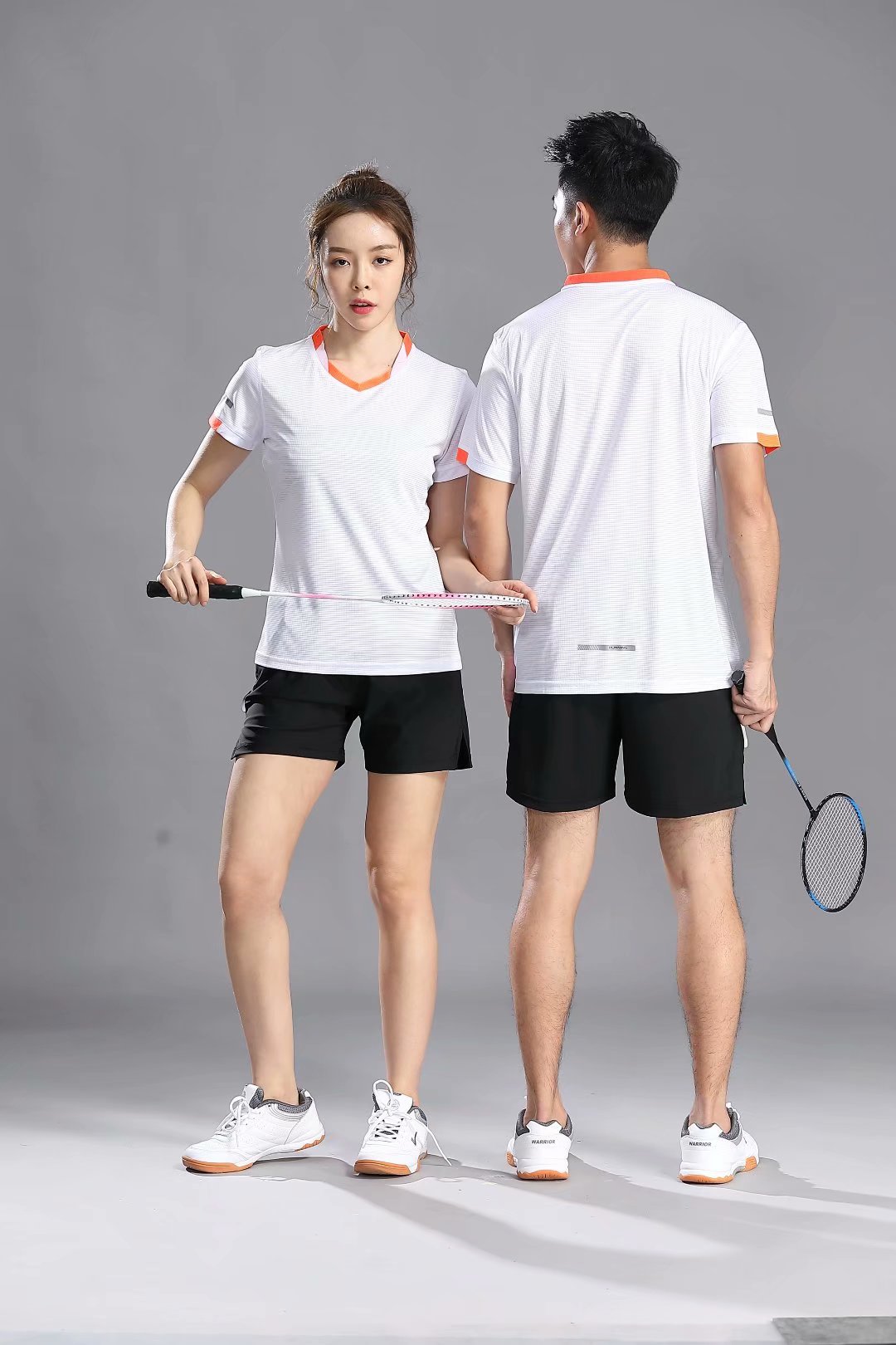 反光条球衣2020款羽毛球套装男女情侣定制印字v领透气短袖运动服