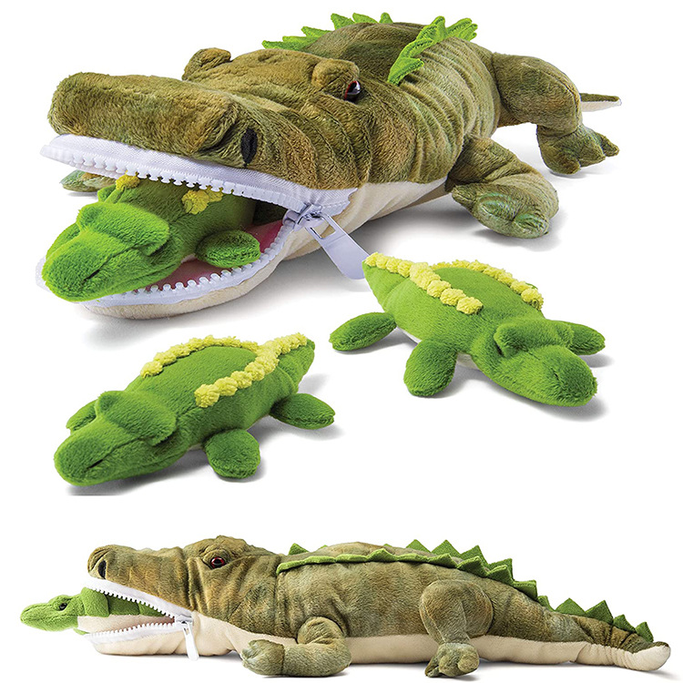 e308卡通鳄鱼套装毛绒玩具婴幼儿毛绒鳄鱼玩具亲子活动鳄鱼套装