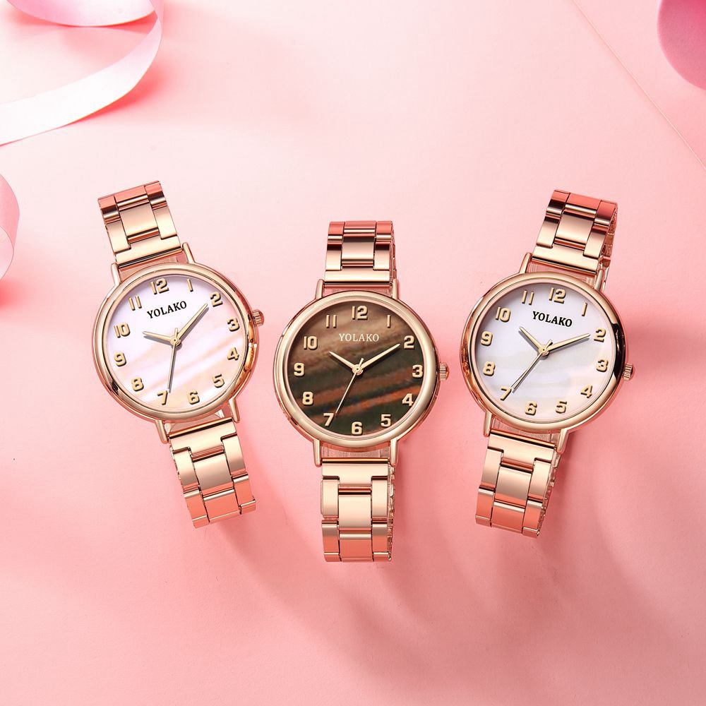简约欧美风时装手表女多面数字面钢带女士手表微商新爆款一件代发