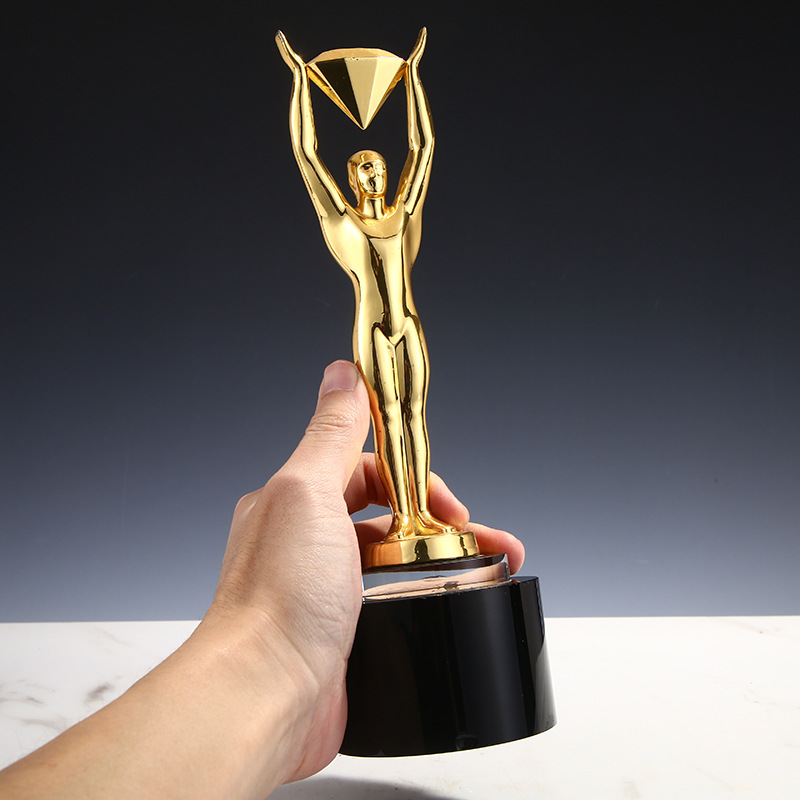 奥斯卡金属奖杯制作创意刻字公司年会颁奖高档奖杯奖牌批发