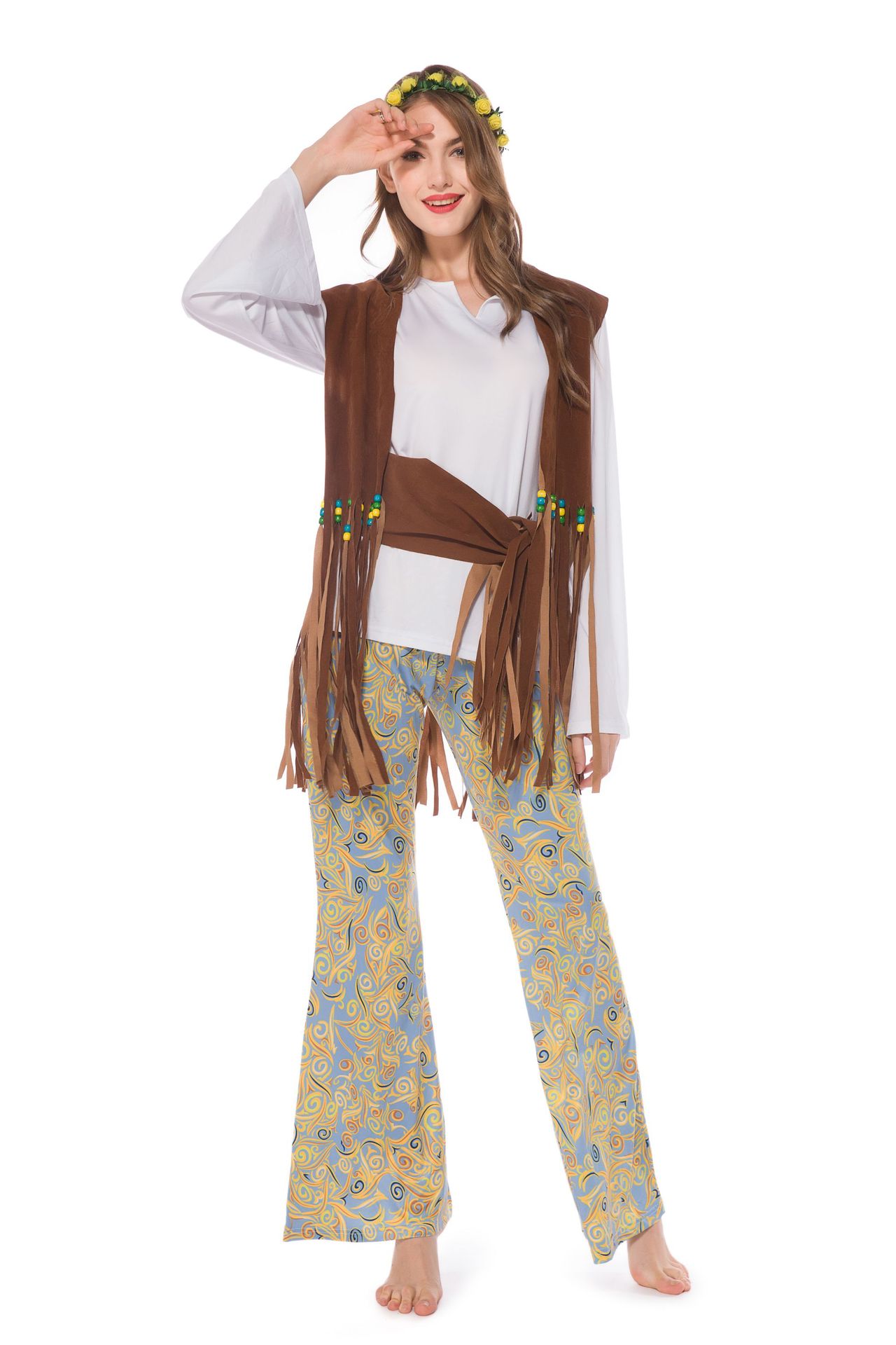 2020年万圣节服装70年代嬉皮士hippie复古演出服夜店酒吧派对舞台采购