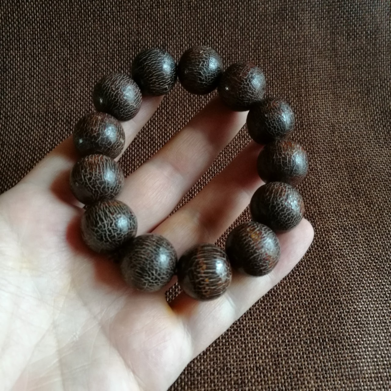 古玩收藏西藏老料风化耗牛角手串男士包浆圆珠手串佛珠念珠