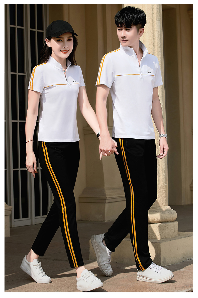 2021夏季新款情侣运动套装男大码休闲装女装短袖长裤夏装两件套
