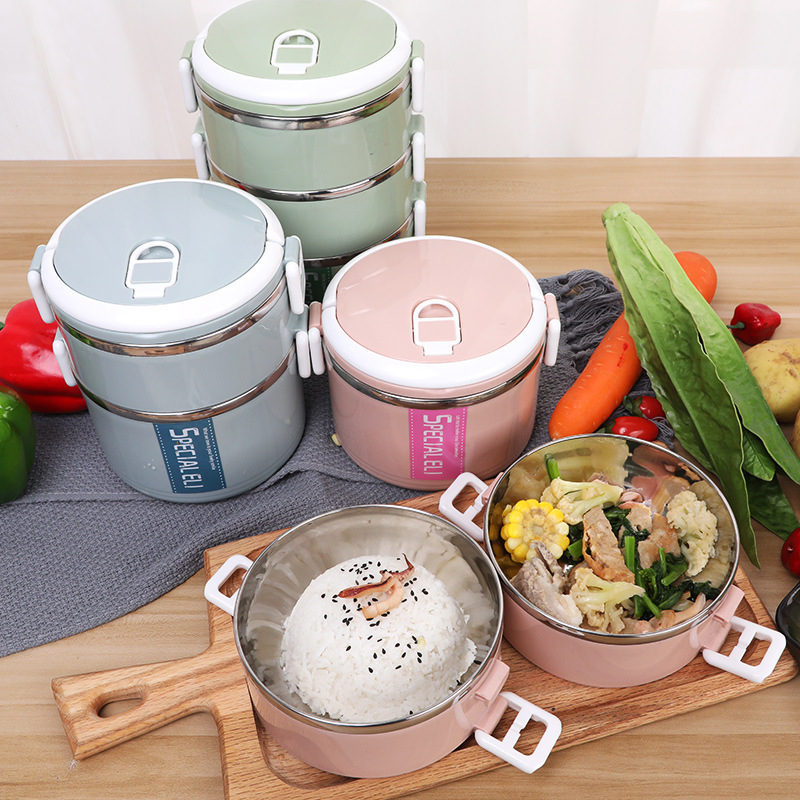 不锈钢双层304保温饭盒4层多层便当饭菜盒超大容量食格保温桶提锅
