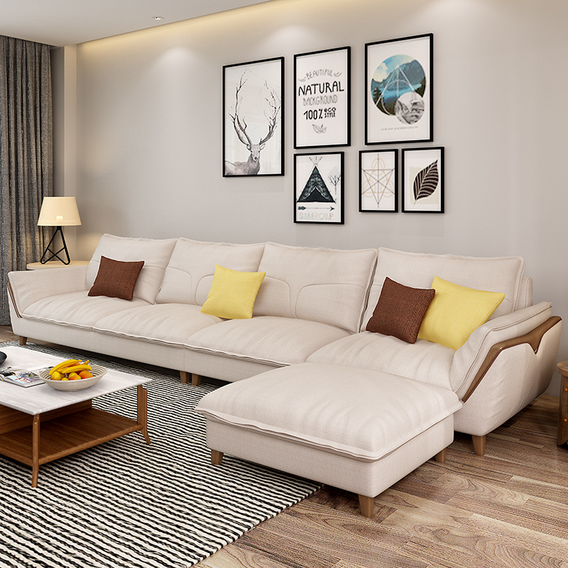 2020新款大小户型北欧乳胶布艺沙发现代简约三人沙发拆洗客厅整装